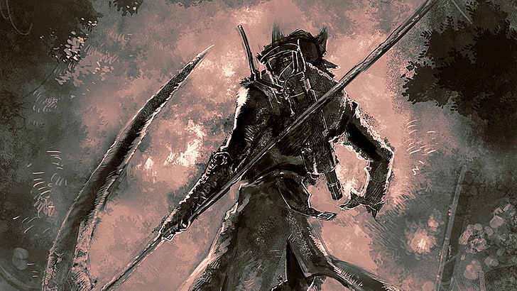 person holding scythe character illustration, Video Game, Bloodborne, HD wallpaper