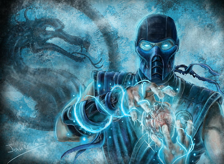 Mortal kombat, Sub-Zero, mortal combat subzero, heart, mask, HD wallpaper