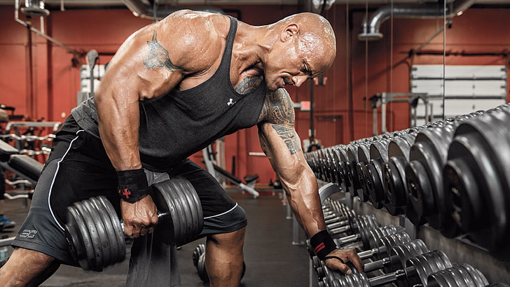 Dwayne Johnson, muscles, celebrity, men, muscular build, strength