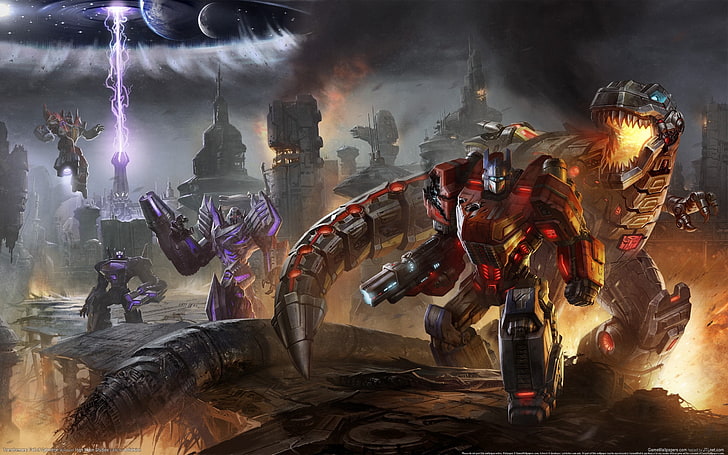 Transformers wallpaper, video games, Optimus Prime, Grimlock