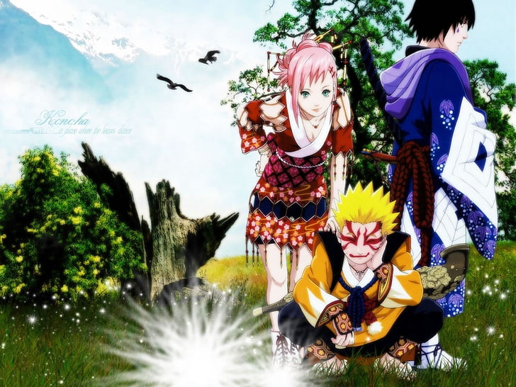 haruno sakura uchiha sasuke naruto shippuden anime uzumaki naruto team 7 Anime Naruto HD Art, HD wallpaper