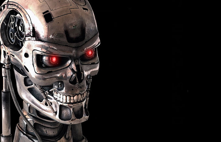 Terminator, T-1000, helmet, close-up, copy space, headwear, HD wallpaper
