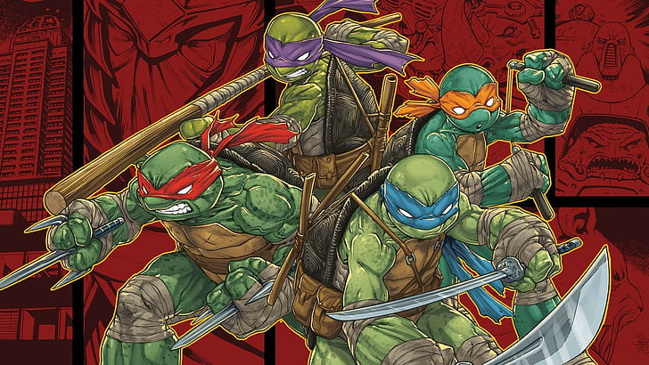 artwork, Teenage Mutant Ninja Turtles, representation, art and craft, HD wallpaper