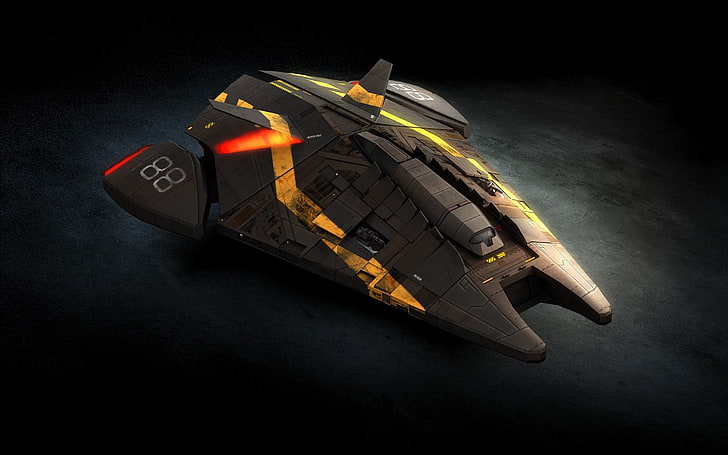 black and brown space ship illustration, Elite: Dangerous, no people
