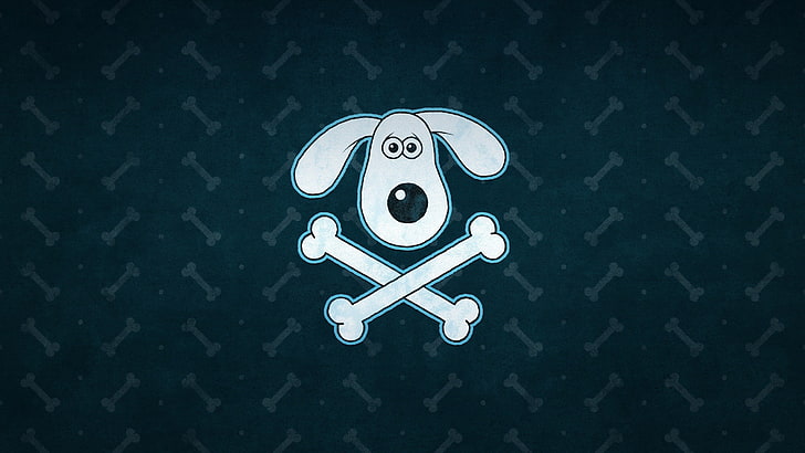 puppy and bone illustration, humor, Wallace & Gromit, artwork