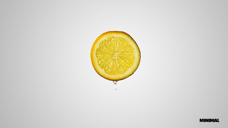 yellow lime, fruit, minimalism, techno, Tatof, citrus fruit, healthy eating, HD wallpaper