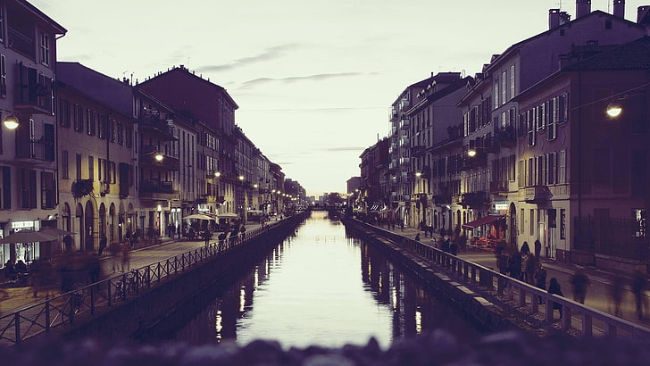 building, photography, Milan, Italy, canal, architecture, building exterior