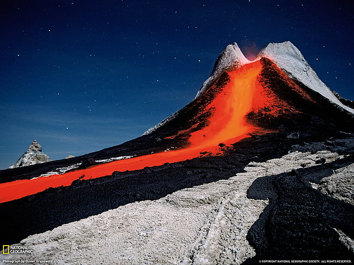 Volcano Lava Eruption HD, volcano with lava, nature