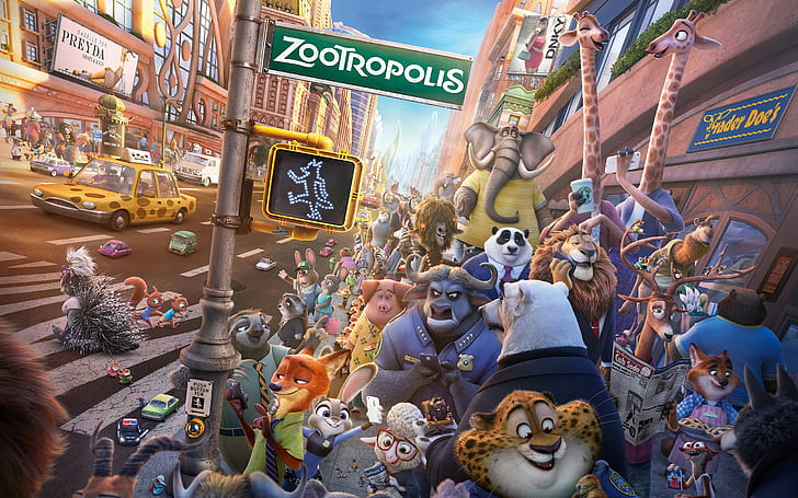 Judy Hopps, Zootopia, Nick Wilde, Disney, Benjamin Clawhauser, HD wallpaper