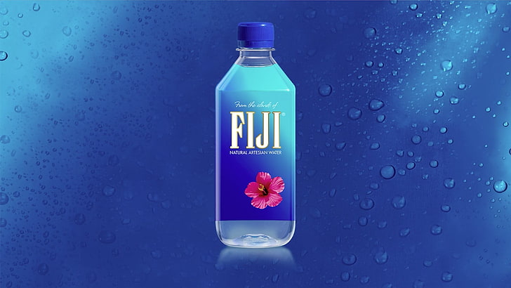 bottles, water bottle, container, close-up, studio shot, blue, HD wallpaper