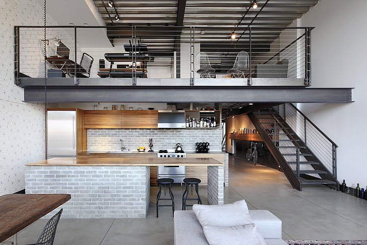 style, interior, kitchen, dining room, living space, loft, Industrial Loft