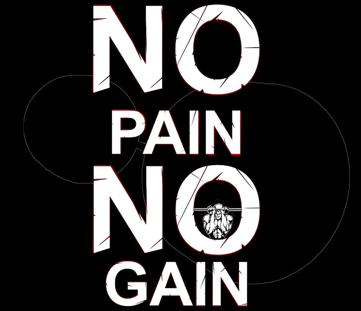 no pain no gain poster, workout, gym, sign, text, black Color, HD wallpaper