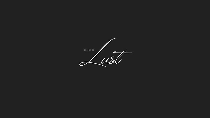 Lust text with black background, quote, copy space, studio shot