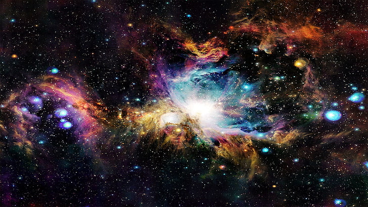 multicolored nebula, space, universe, astronomy, star - space