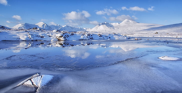 body of water and snow mountains during daytime, Scotland, West Highlands, HD wallpaper