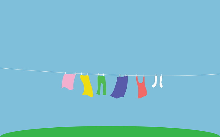 assorted-color cloth clip art, clothing, rope, grass, colorful, HD wallpaper