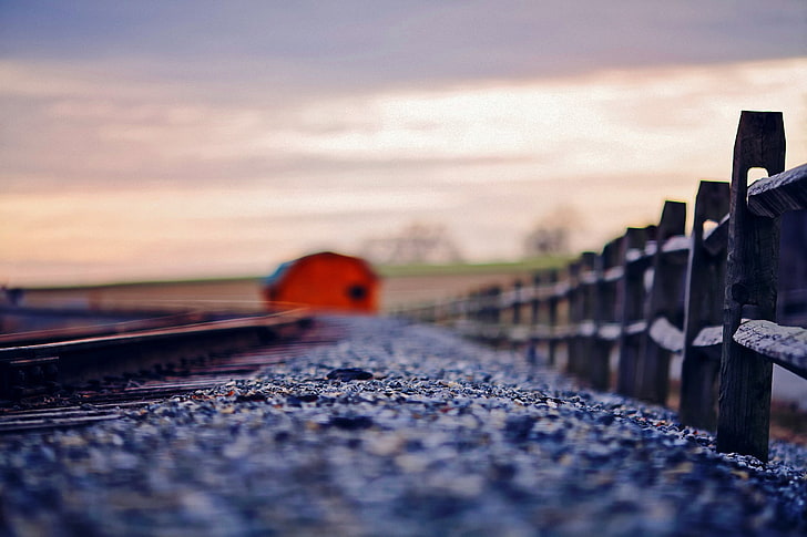 Earth, nature, sky, rail transportation, selective focus, railroad track