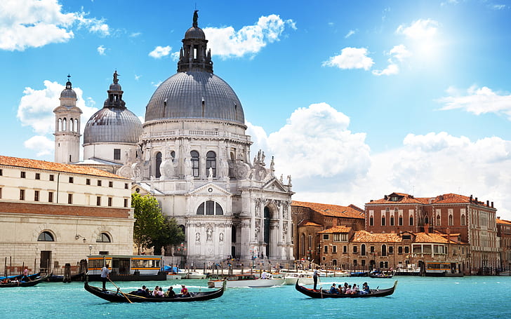 Venice, Italy, cityscape, gondolas, water, HD wallpaper
