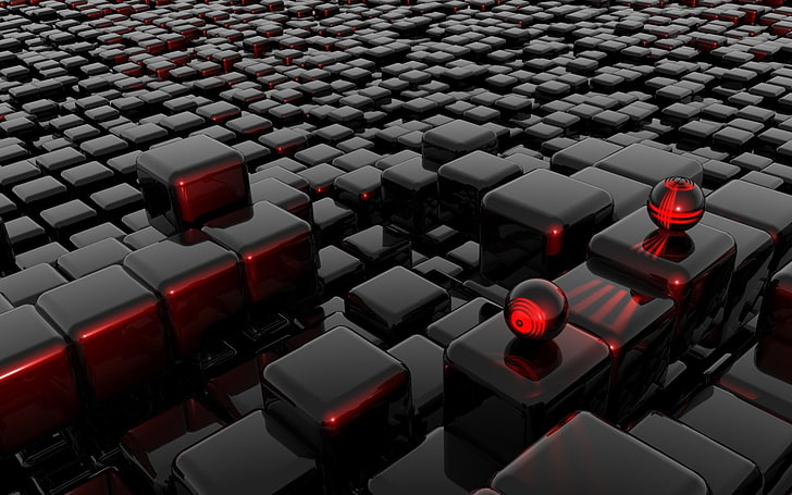 3d view abstract black red cgi plastic 1680x1050  Abstract 3D and CG HD Art