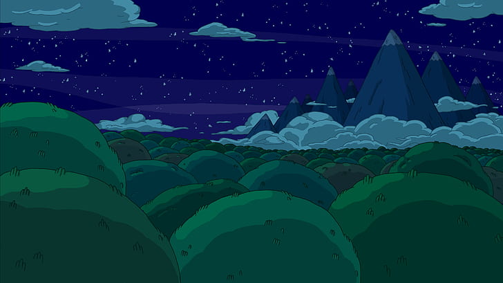 HD wallpaper: adventure time cartoon, night, sky, green color, nature, no  people | Wallpaper Flare