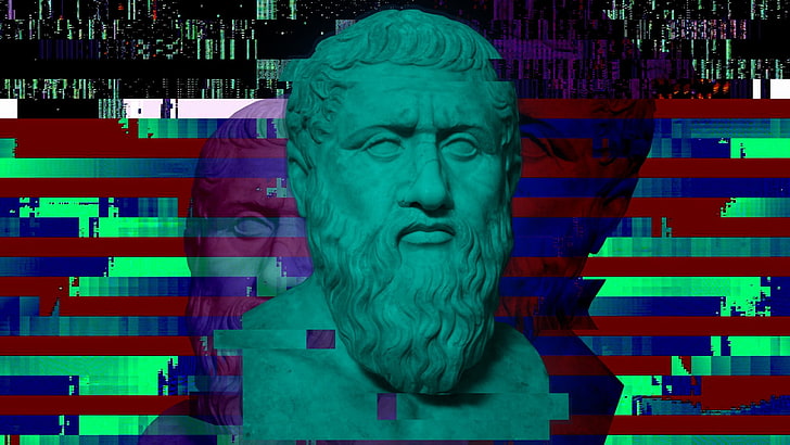 glitch Art, greek philosophers, Plato, HD wallpaper