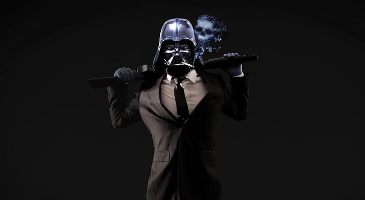 Badass Vader, Star Wars Darth Vader wallpaper, Movies, black background, HD wallpaper