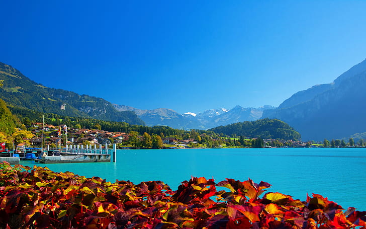 Switzerland Scenery Lake Mountains Brienz Nature 413501, HD wallpaper