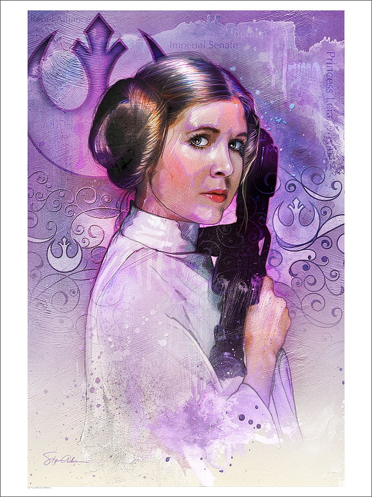 Hd Wallpaper Star Wars Princess Leia Painting Join The Alliance One Person Wallpaper Flare