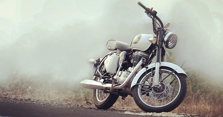 HD wallpaper: white and black standard motorcycle, Royal Enfield, mist,  transportation | Wallpaper Flare