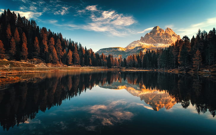 Dolomiti Italy Autumn Lago Antorno Landscape Photography Desktop Hd Wallpaper For Pc Tablet And Mobile 3840×2400, HD wallpaper