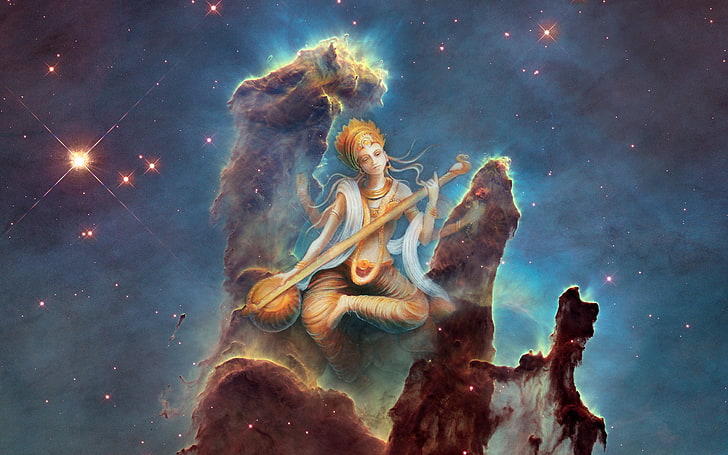 Saraswati, Indian Goddess, Pillars of Creation, Goddess of Knowledge
