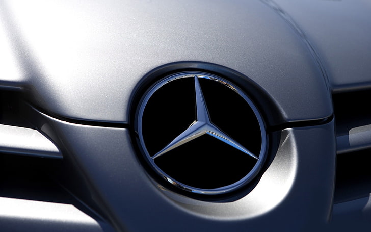HD wallpaper: silver Mercedes-Benz logo emblem, characters, signs, symbols  | Wallpaper Flare
