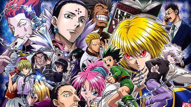 hunter x hunter, multi colored, group of people, variation