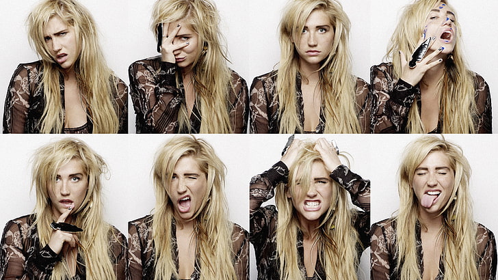 Kesha, singer, women, hair, portrait, blond hair, young adult