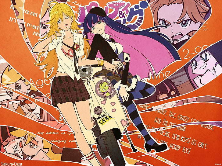cartoon character digital wallpaper, anime, Panty and Stocking with Garterbelt, HD wallpaper