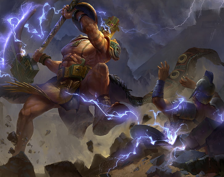 Smite game, Chaac vs Minion, Games, Other Games, Fight, Combat, HD wallpaper
