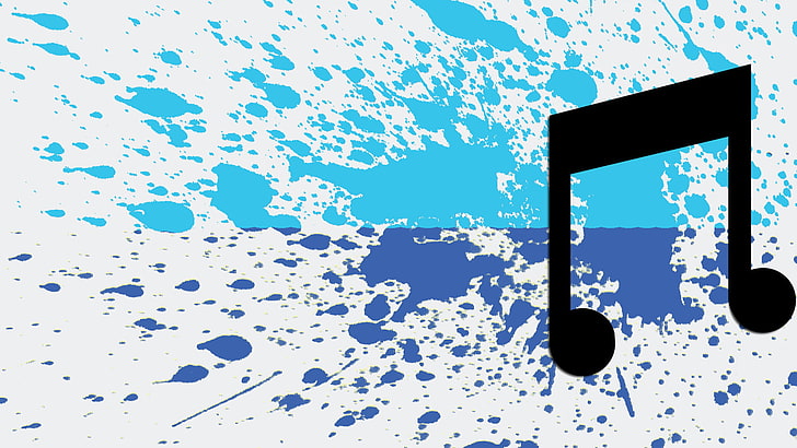 black, teal, and blue musical note illustration, Vinyl Scratch, HD wallpaper