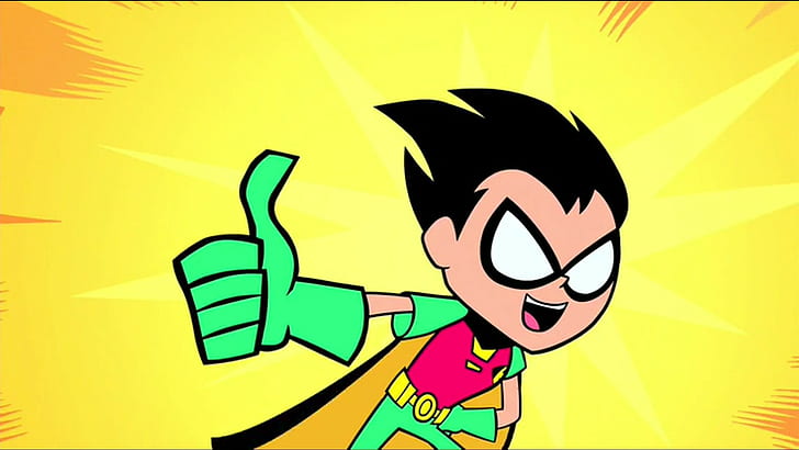 HD wallpaper: Robin (character), Teen Titans, cartoon, yellow background |  Wallpaper Flare