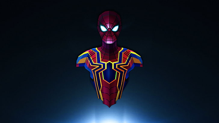 spiderman, low poly, minimalism, minimalist, superheroes, hd