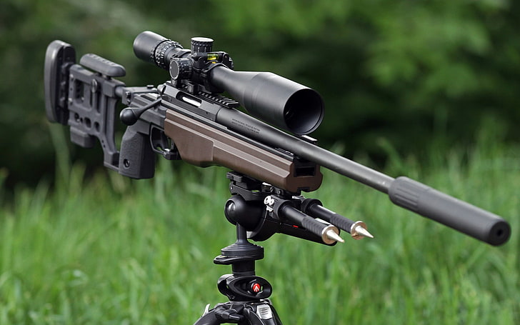 Sako TRG-22 Sniper Rifle, black and brown sniper rifle, War & Army