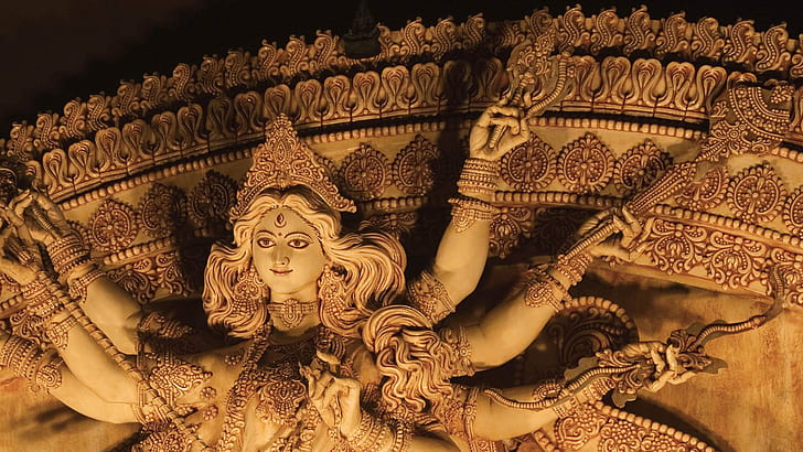 HD wallpaper: India, temple, Kolkata, statue of goddess Durga | Wallpaper  Flare