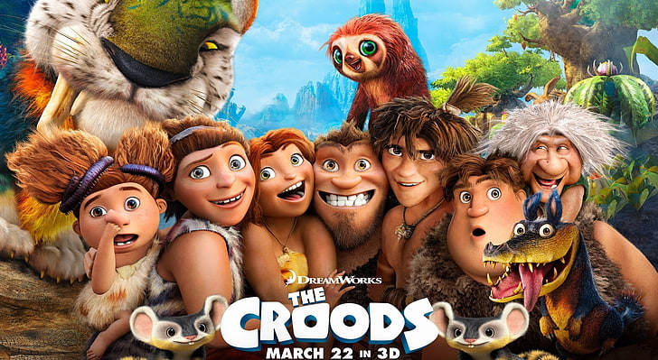 The Croods, The Croods movie poster, Cartoons, Others, 2013, Prehistoric, HD wallpaper