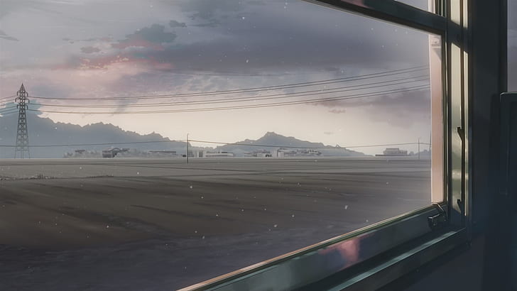 trains makoto shinkai 5 centimeters per second artwork vehicles anime window panes 1920x1080 wall Technology Windows HD Art