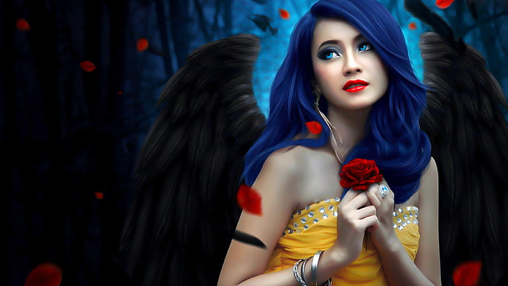 Angel Daydreams Fantasy Wings Petals Rose Ultra 3840×2160 Hd Wallpaper 1819620, HD wallpaper