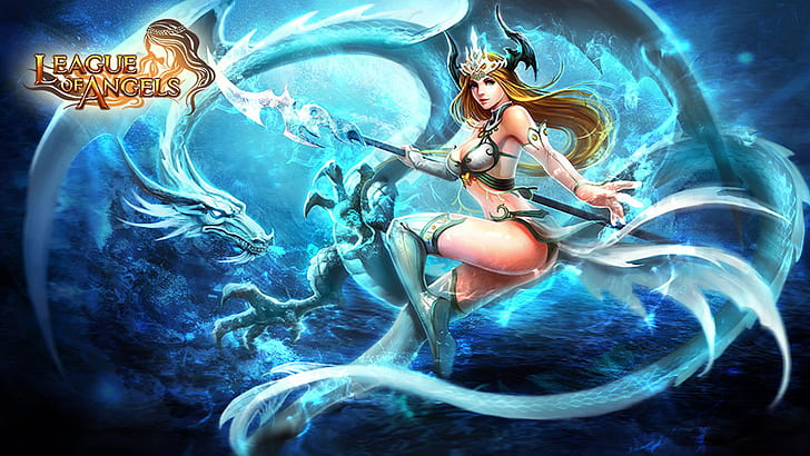 League Of Angels Character Nerieda Angel Warrior Fantasy Video Game Desktop Hd Wallpaper For Mobile Phones Tablet And Pc 1920×1080