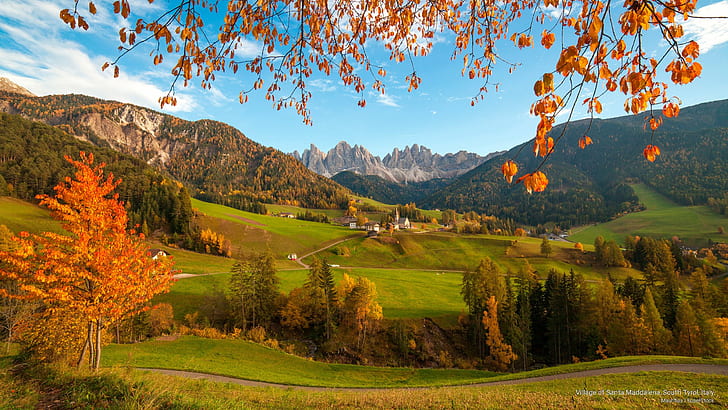 Village of Santa Maddalena, South Tyrol, Italy, Fall