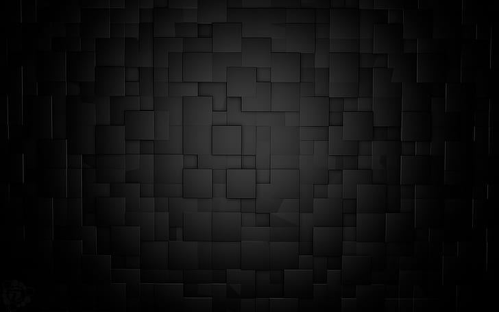 cube, black, Cinema 4D, minimalism, HD wallpaper