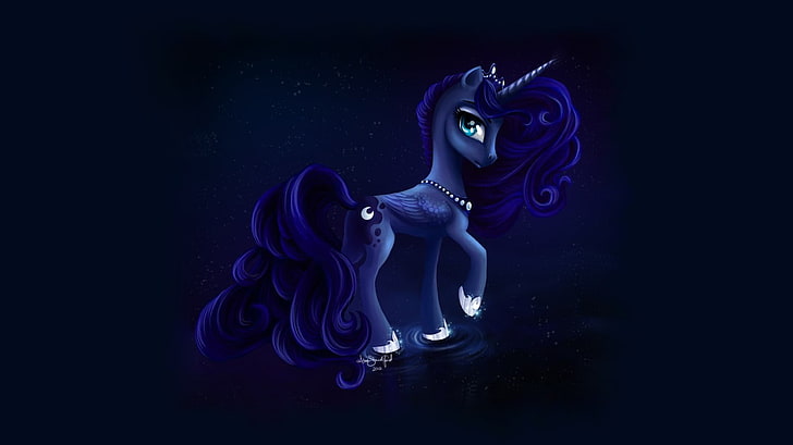 My Little Pony character wallpaper, Luna, entertainment, blue, HD wallpaper
