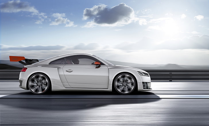 racing, sports car, white, audi, Audi TT Clubsport Turbo, concept, HD wallpaper