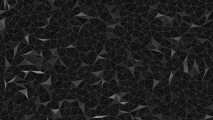 triangle, digital art, minimalism, geometry, lines, black background, HD wallpaper